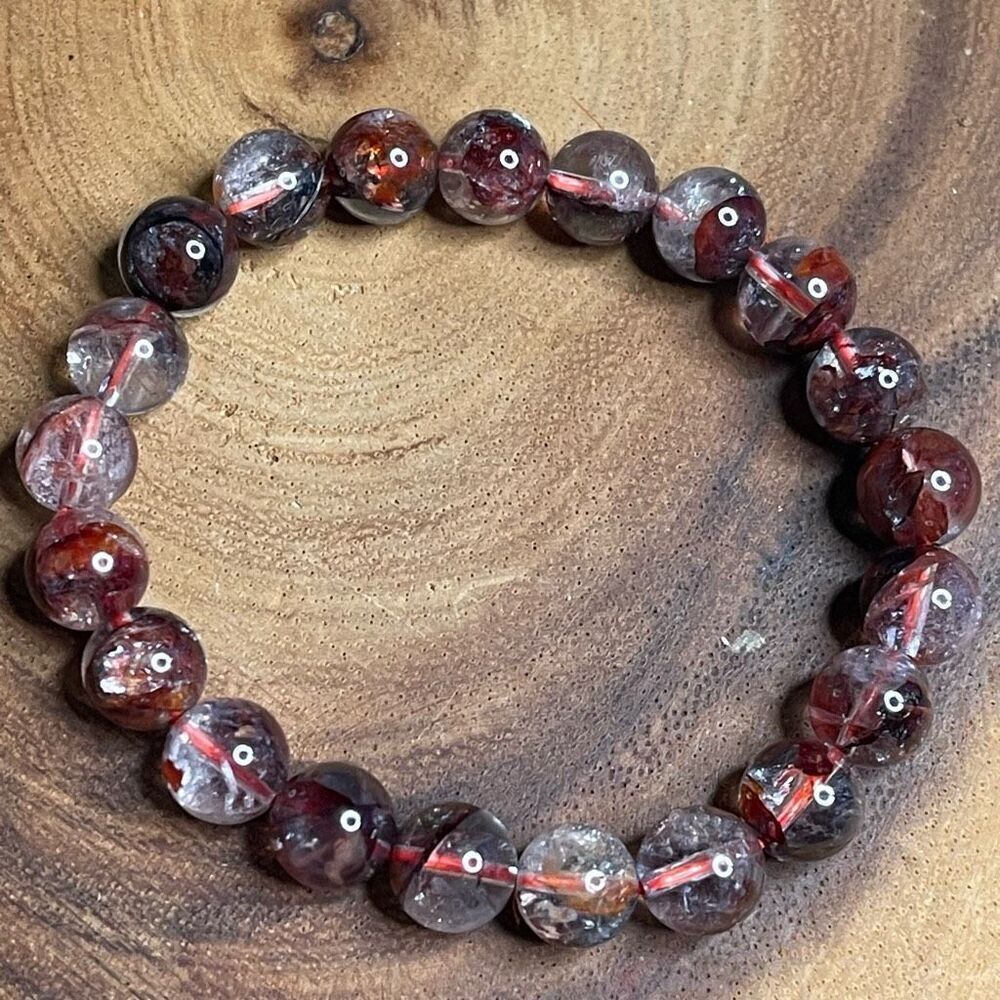 Fire Quartz beaded stretch bracelet ONE NEW reiki meditation crystal healing 8mm